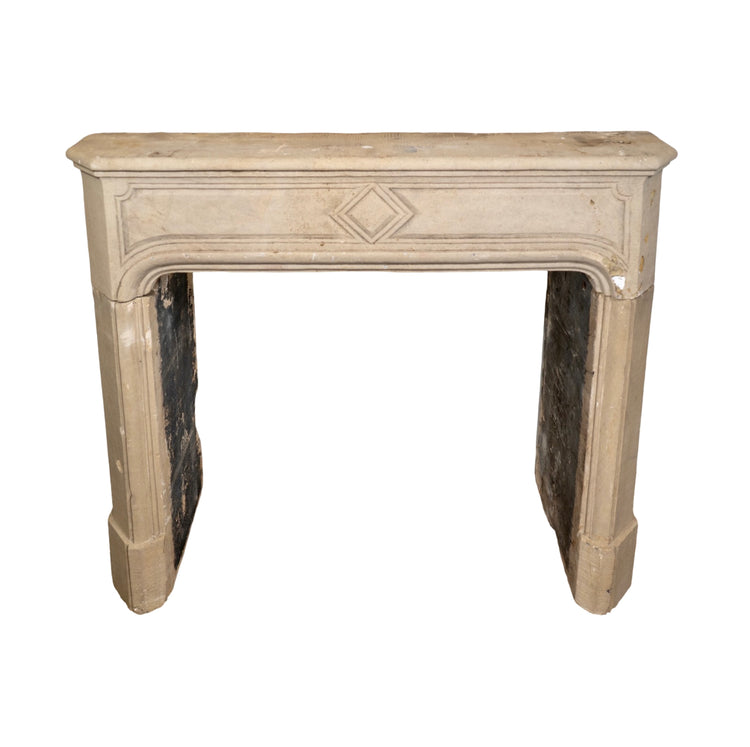Antique French Limestone Mantel (M-KFEC)