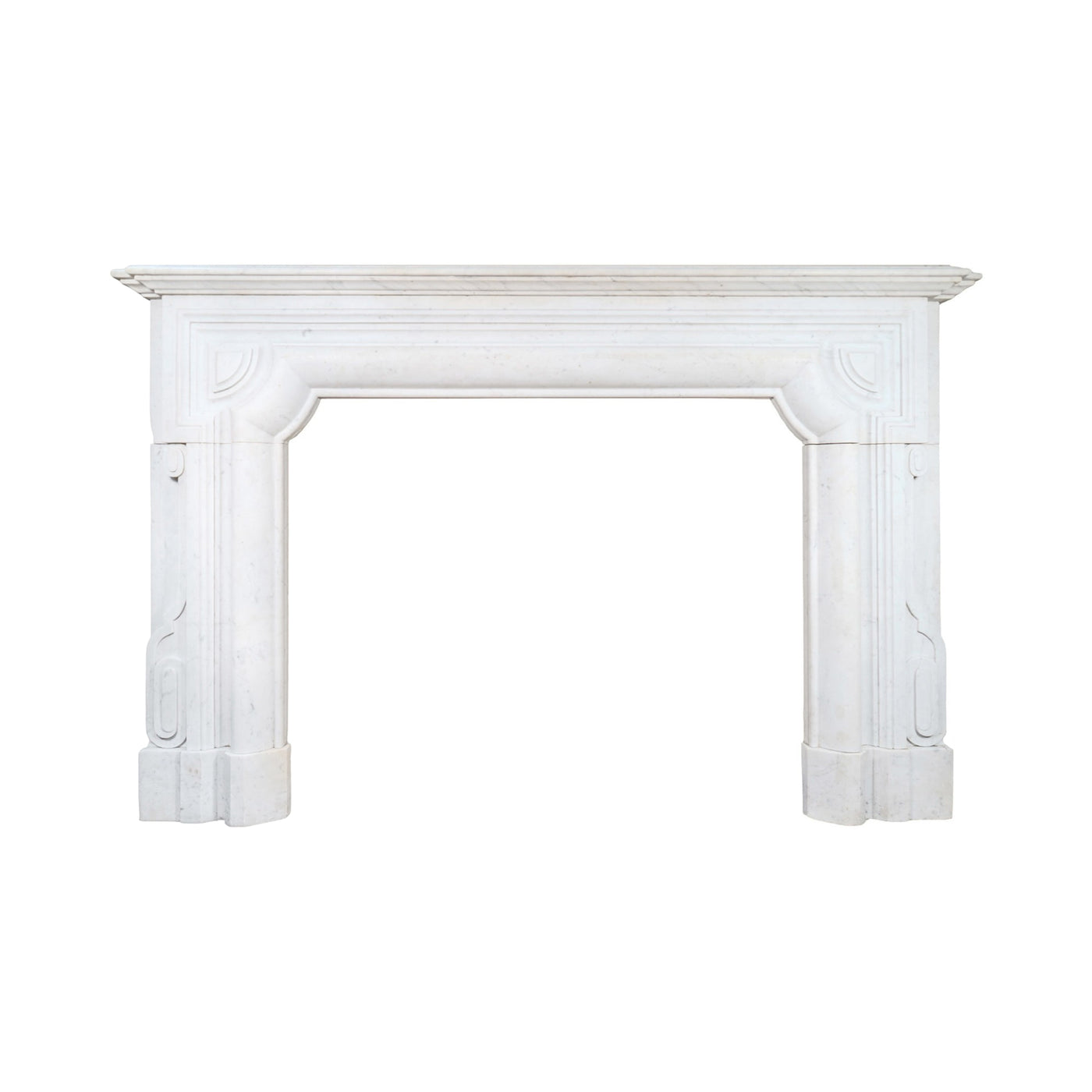 Antique French White Carrara Marble Mantel (M-AHYF)