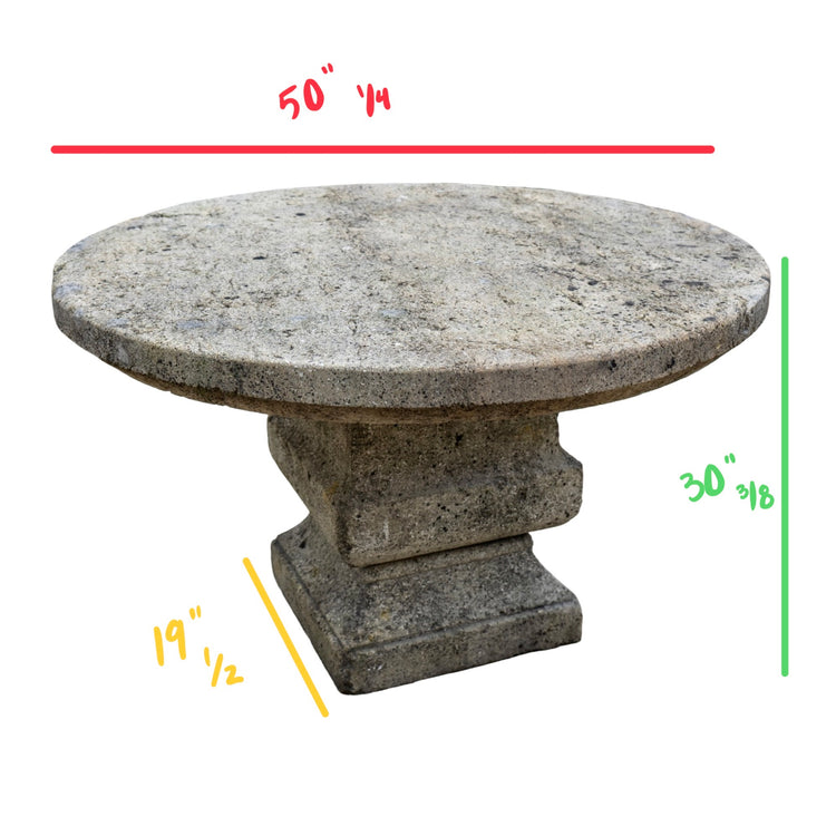 Contemporary French Limestone Table with Base (TA-BKEL)