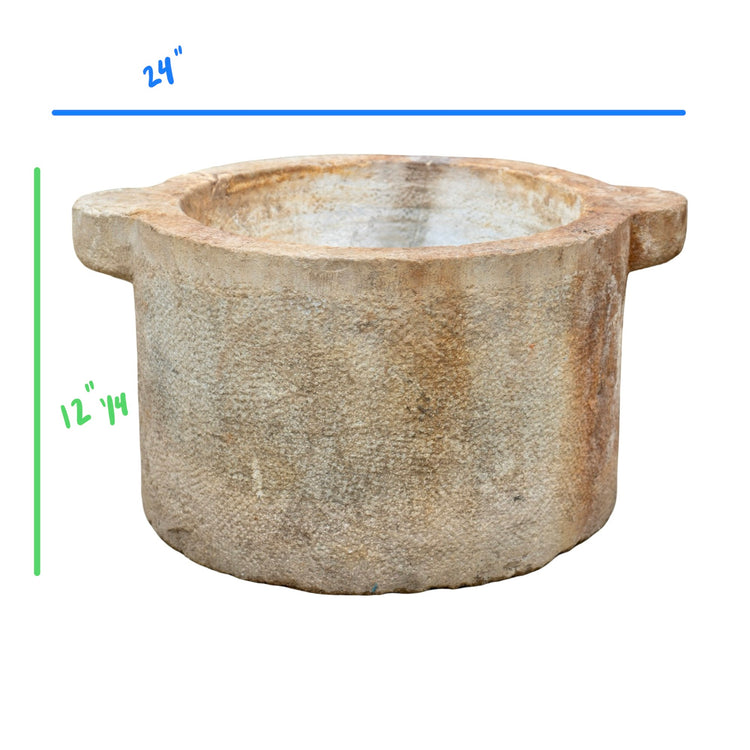 Antique French Limestone Vessel (V-FHYW)