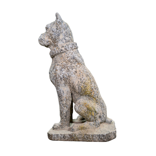 Contemporary French Reconstituted Stone Bulldog Statue (GE-JTSE)