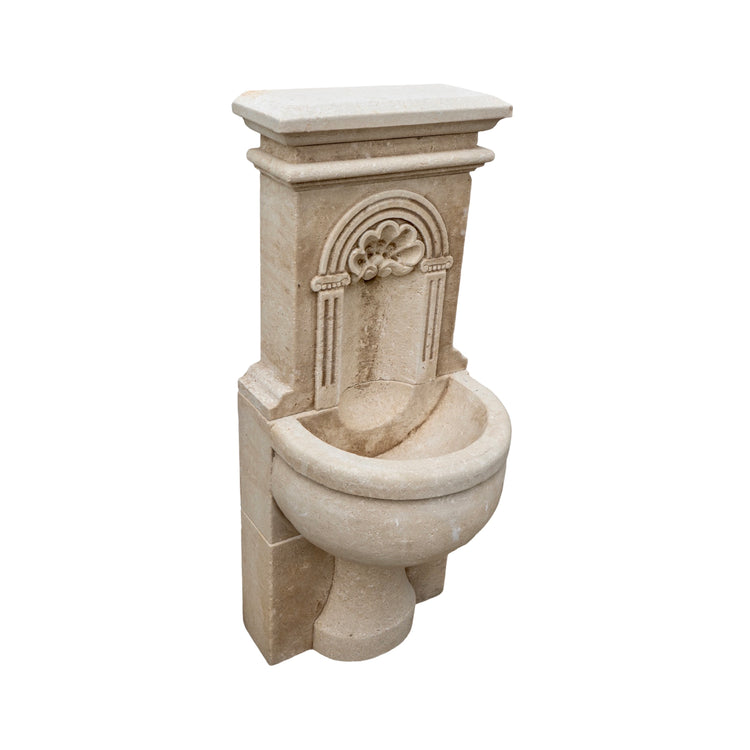 Contemporary French Limestone Wall Fountain