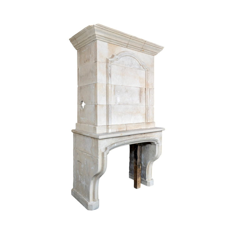 Antique French Limestone Fireplace Mantel