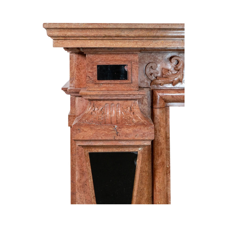 Antique French Domvrena Red Marble Mantel