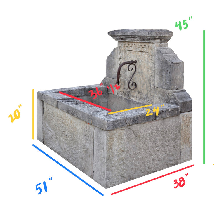 Antique French Limestone Wall Fountain (T-ZLFJ)