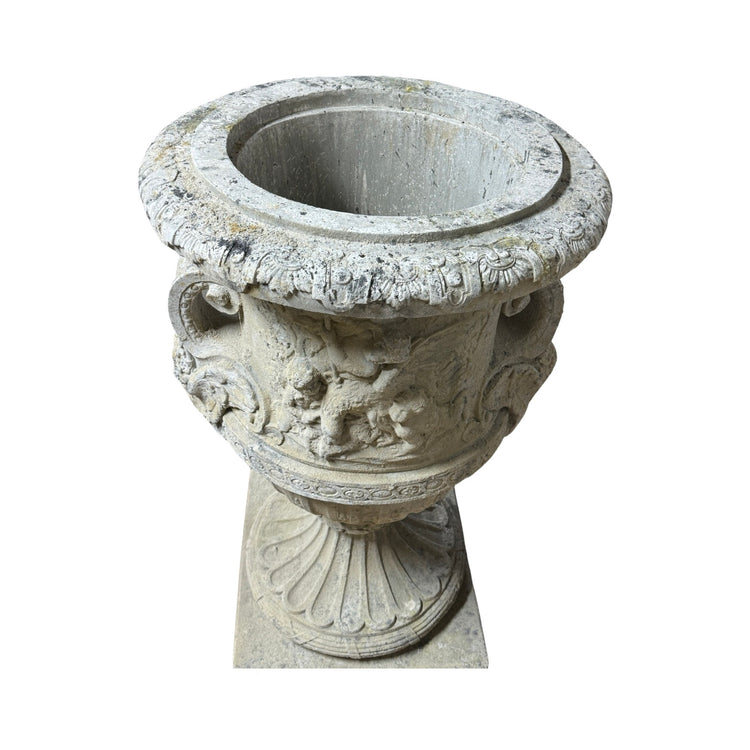 French Limestone Urn Planter