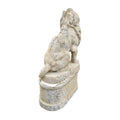 Contemporary French Reconstituted Stone Lion Statue with Base (GE-RADS)