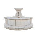 Contemporary French Limestone Central Fountain with Floral Basins (FO132)