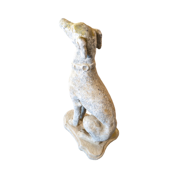 French Granite Composite Whippet Dog Sculpture