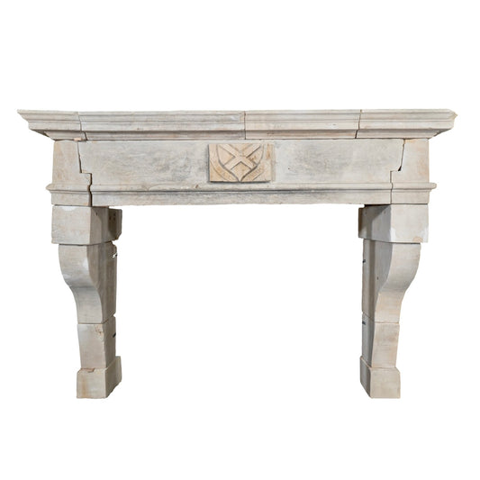 Antique French Limestone Mantel (M-TFGM)