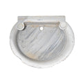 Antique French White Carrara Marble Semi Circular Sink (S-XMPQ)