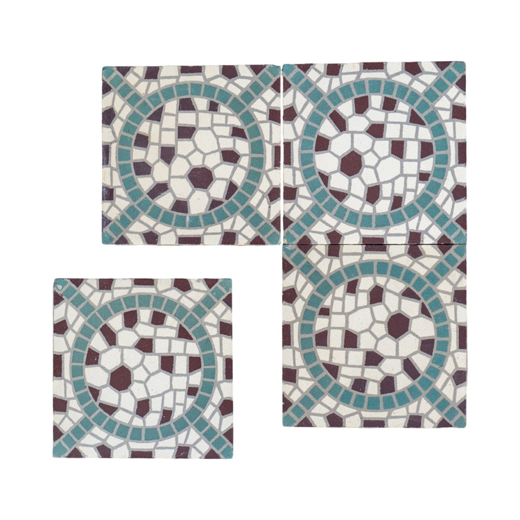 Reclaimed French Encaustic Concrete Square Tile (ET-WRLD)