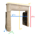 Antique French Limestone Mantel (M-KFEC)