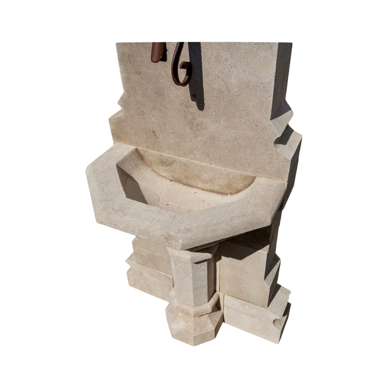 Contemporary French Limestone Wall Fountain