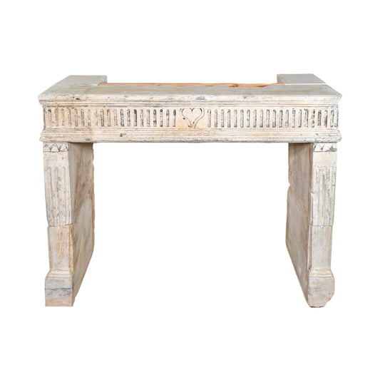Antique French Limestone Mantel (M-VBAS)
