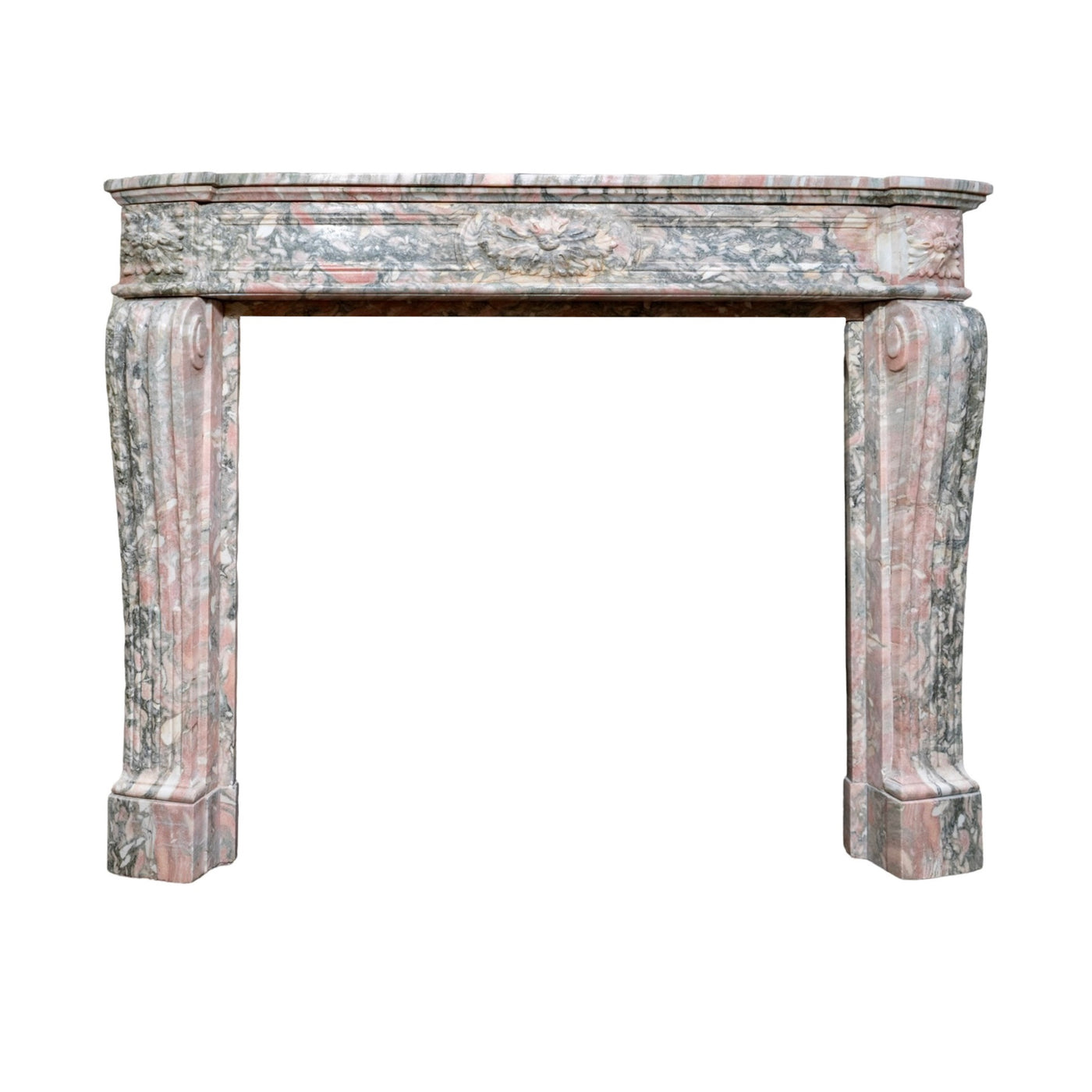 Antique French Rose de Norvege Marble Mantel (M30126)