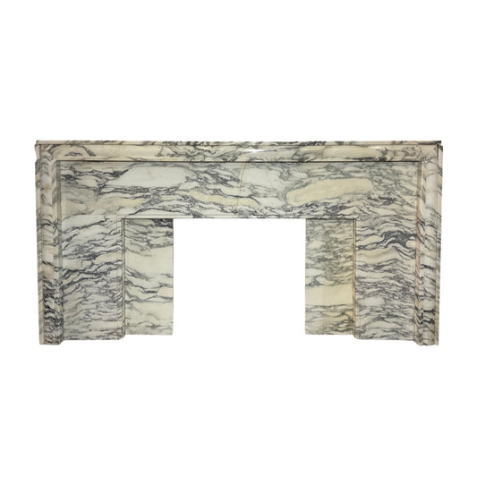 French White Veined Carrara Marble Mantel