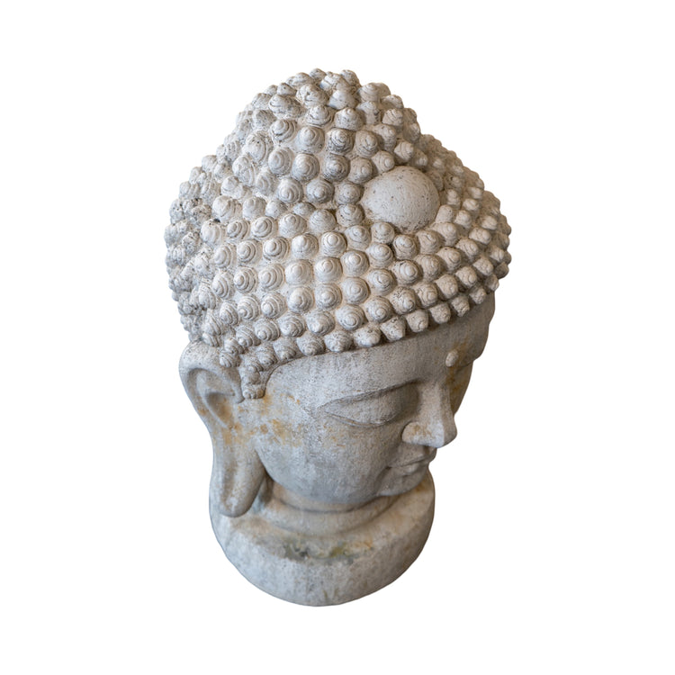 French Granite Composite Buddha Head Sculpture