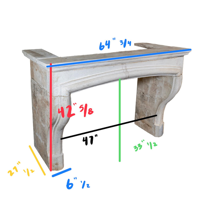 Antique French Limestone Mantel (M-UMGT)