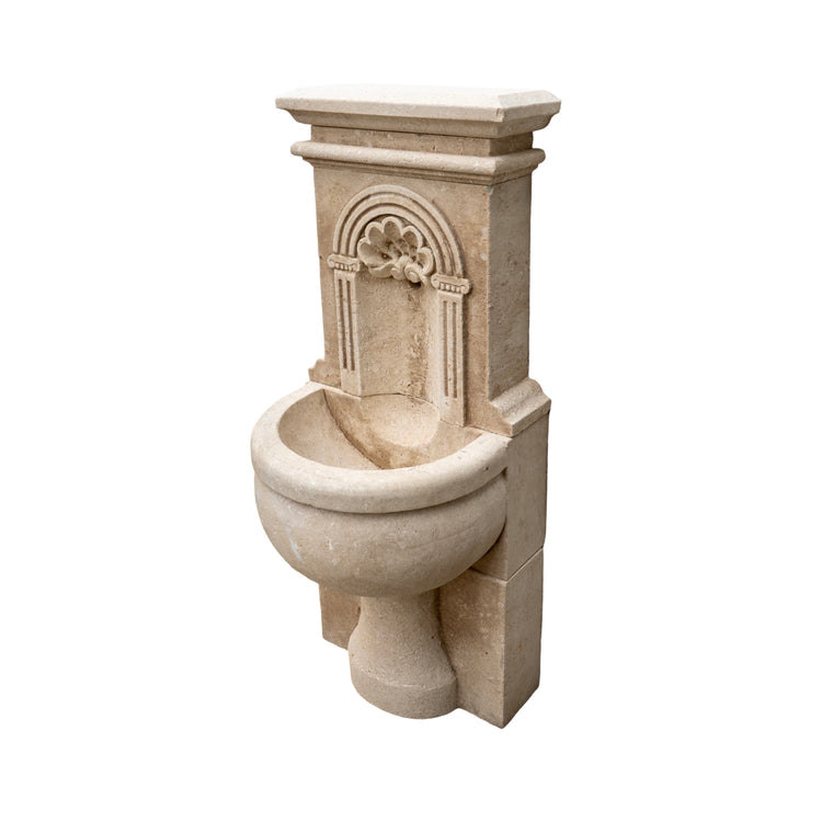 Contemporary French Limestone Wall Fountain