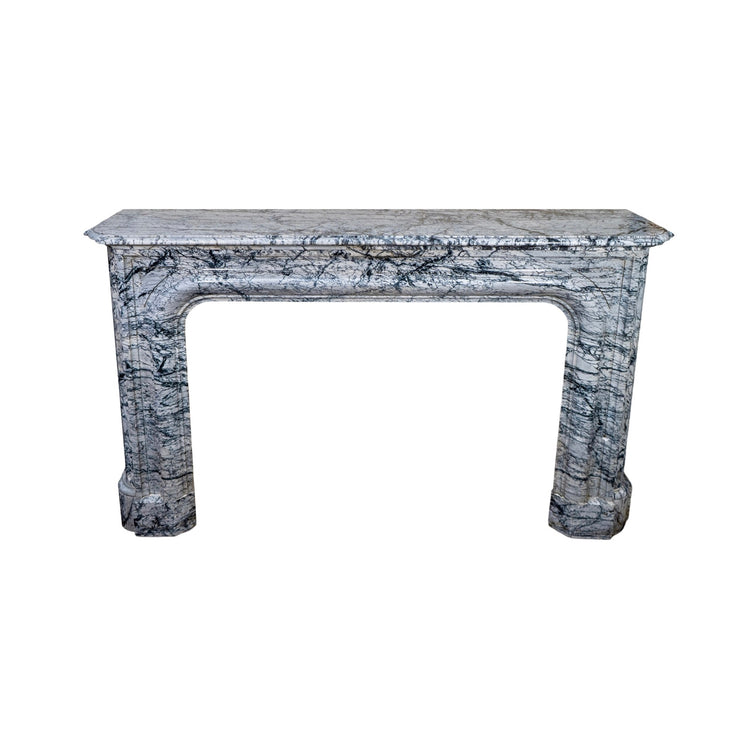 Antique French Bleu Fleuri Marble Mantel