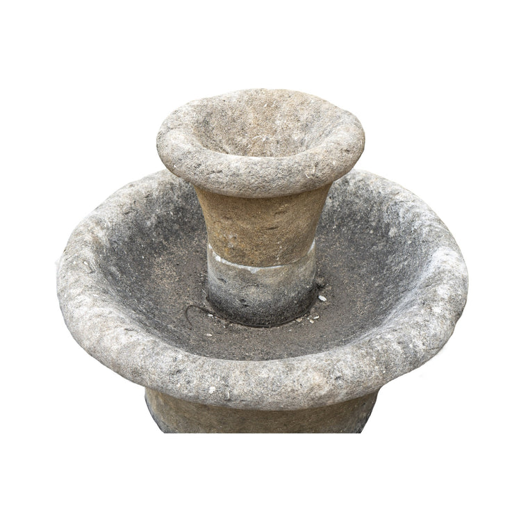 Antique French Central Cascading Limestone Fountain