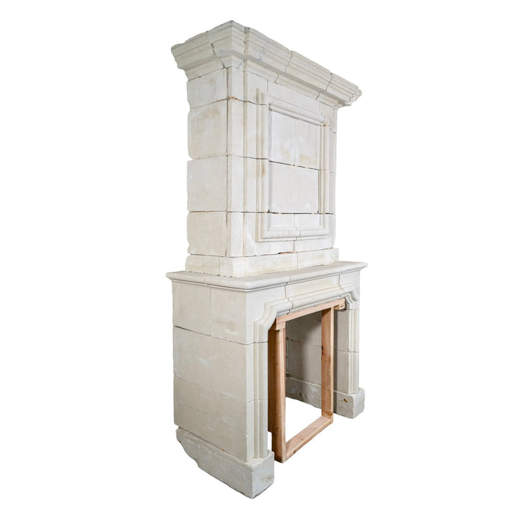 Antique French Limestone Mantel