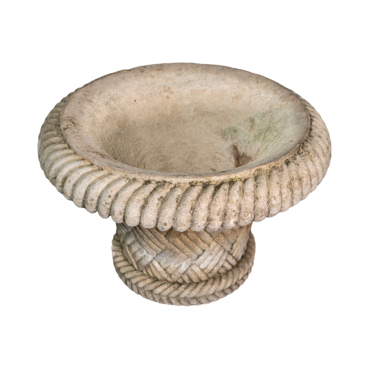 French Limestone Woven Planter