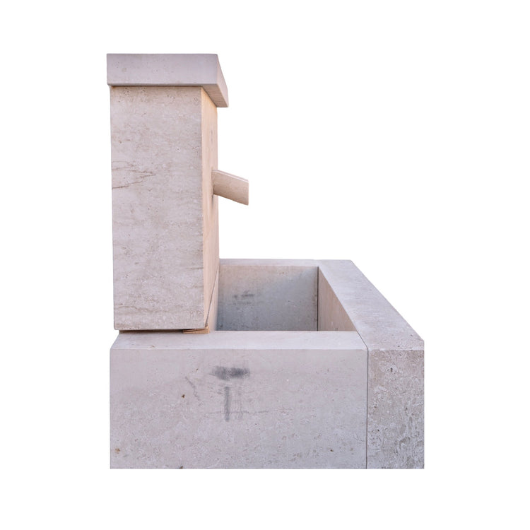 Contemporary French Limestone Geometric Wall Fountain (FM200)