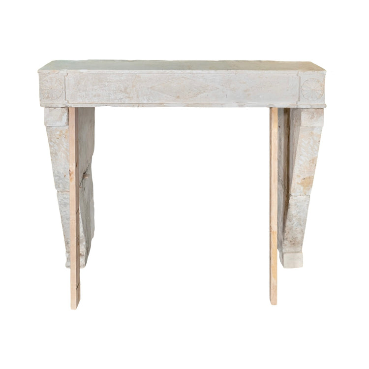 Antique French Limestone Mantel (M-ETPW)