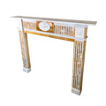 Antique English White Carrara and Sienna Brocatelle Marble Mantel (M-JYTP)