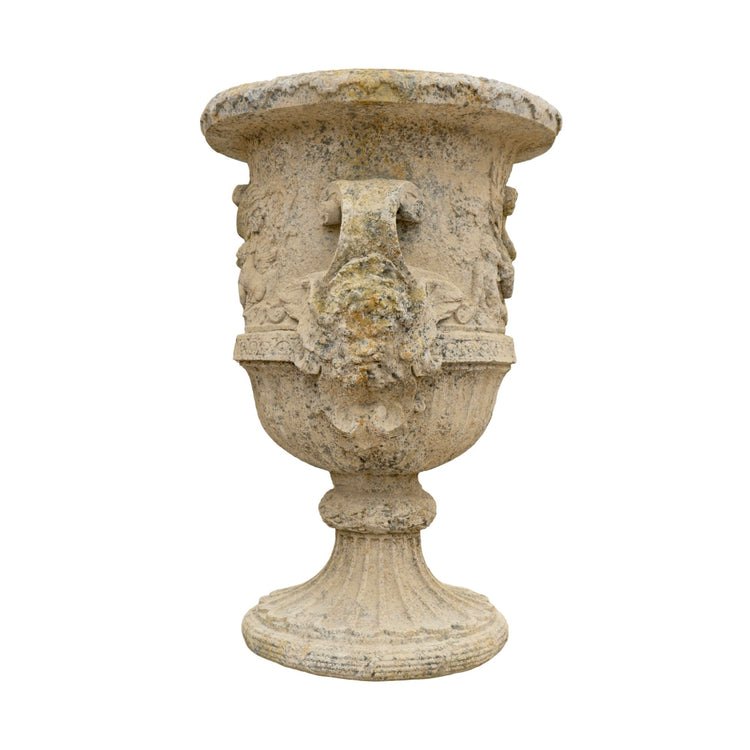 Contemporary French Reconstituted Stone Urn with Base (V-TFGD)