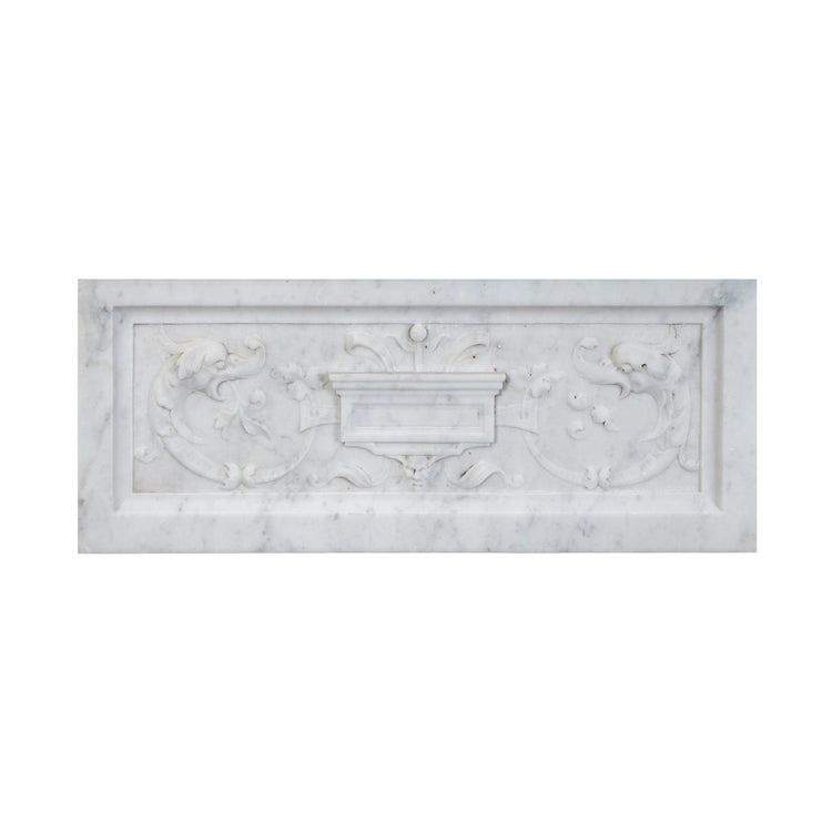 Antique French White Carrara Marble Mantel (M-LUTC)