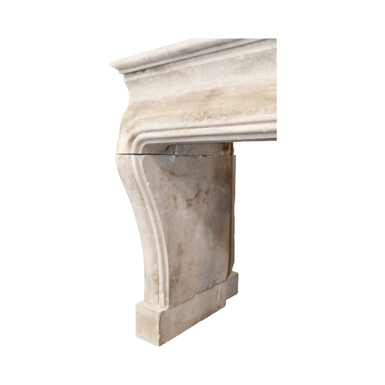 Antique French Limestone Mantel (M-EYZV)