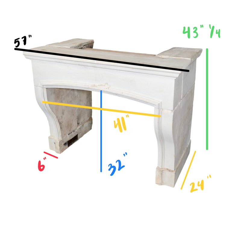 Antique French Limestone Mantel