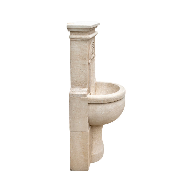 Contemporary French Limestone Wall Fountain