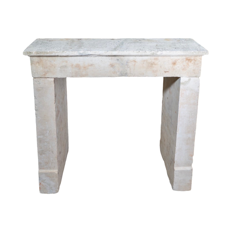 Antique French Limestone Farmhouse Mantel