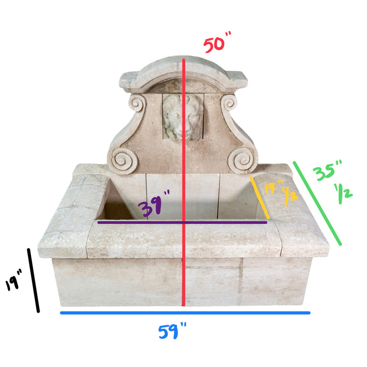 Contemporary French Limestone Wall Fountain