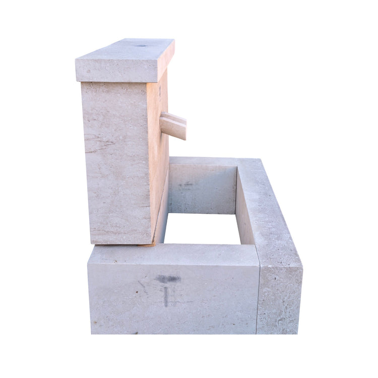 Contemporary French Limestone Geometric Wall Fountain (FM200)