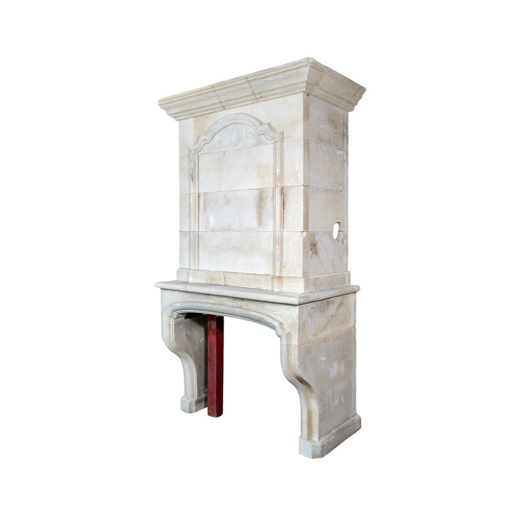 Antique French Limestone Fireplace Mantel