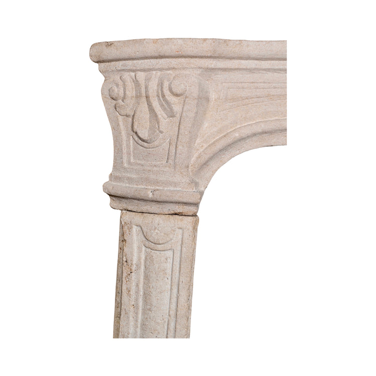 Antique French Limestone Mantel (M-LZJS)