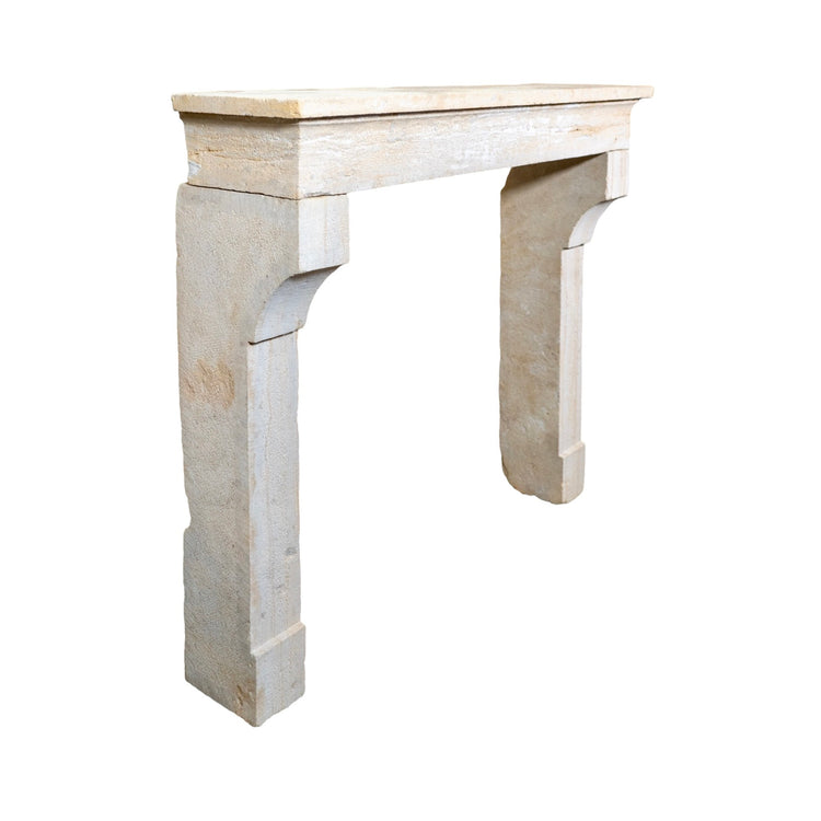 Antique French Limestone Farmhouse Mantel