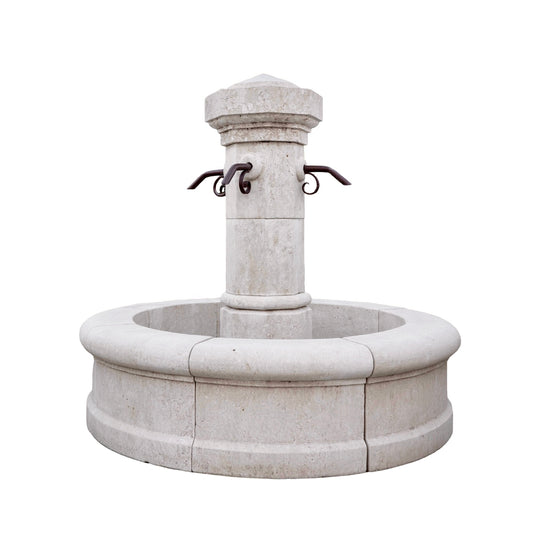 Contemporary French Limestone Central Fountain