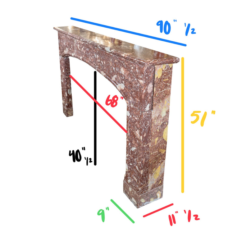 Antique French Rance Marble Mantel (MW30034)