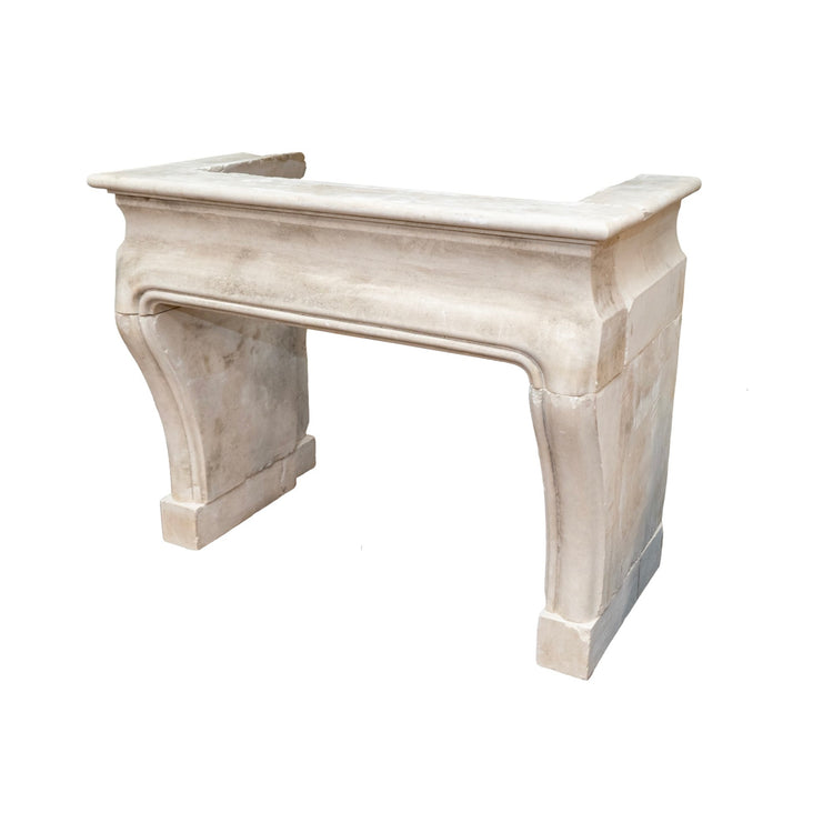 Antique French Limestone Mantel (M-EYZV)