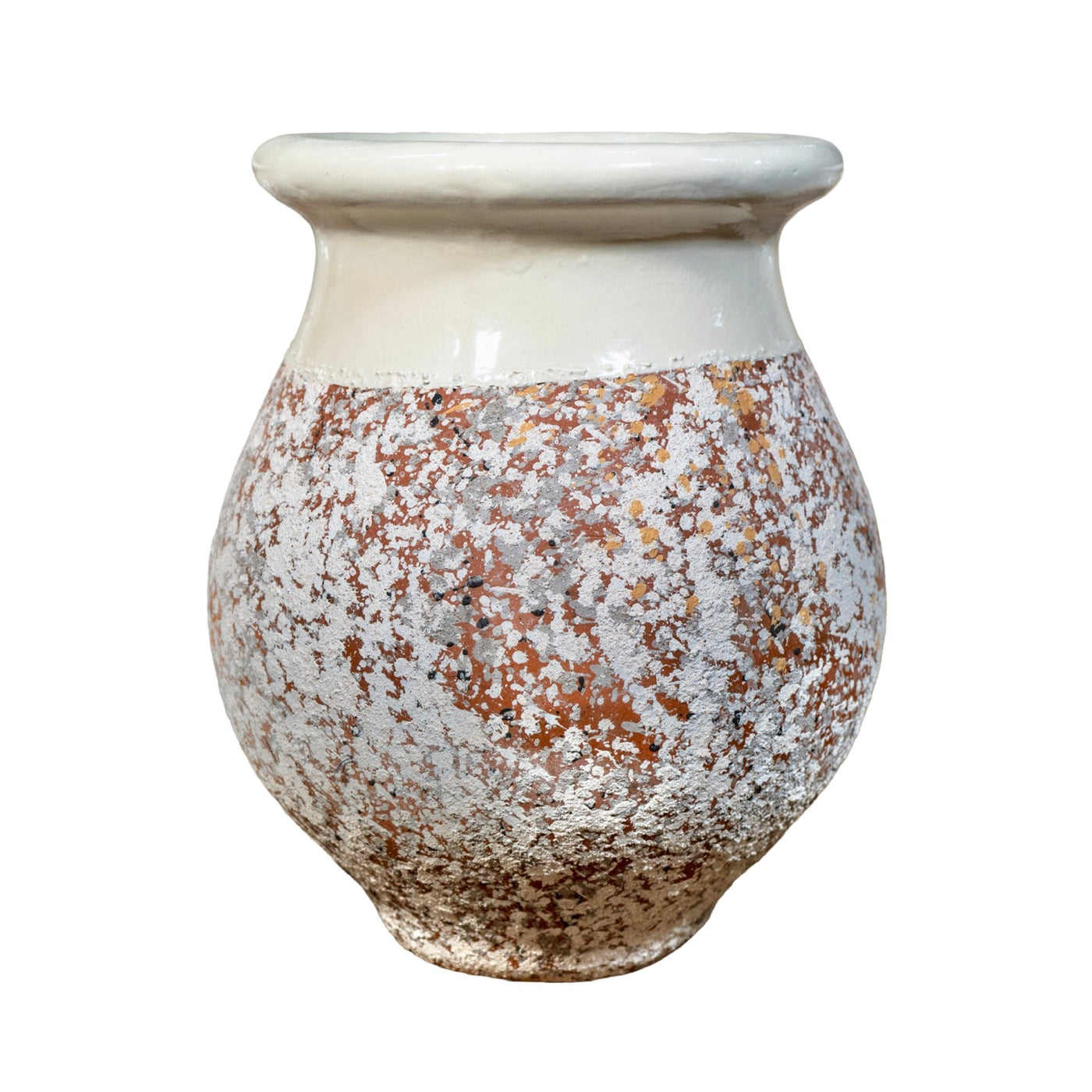 Contemporary French Glazed Terracotta Oil Jar (V-YGXD)