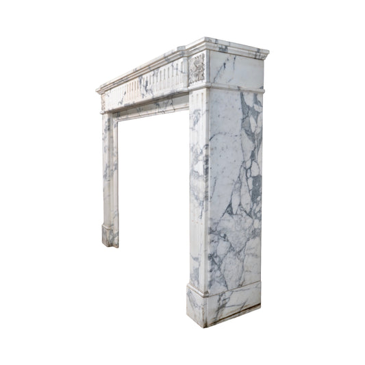 Antique French Arabescato Marble Mantel (M-BHVE)