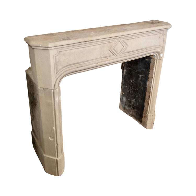 Antique French Limestone Mantel (M-KFEC)