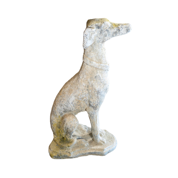 French Granite Composite Whippet Dog Sculpture