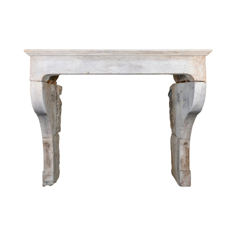 Antique French Limestone Mantel